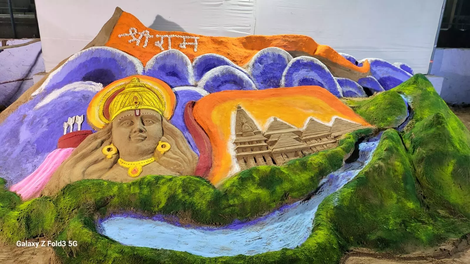 40 ટન રેતીમાંથી થાનગઢમાં ભગવાન શ્રી રામનુ ભવ્ય રેત શિલ્પનું નિર્માણ કરાયુ