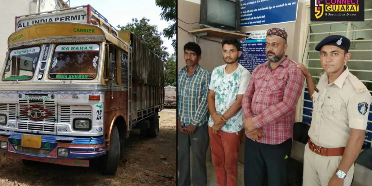 અંકલેશ્વરઃ રાજપીપલા ચોકડી પાસેથી ગૌવંશ ભરેલી ટ્રક ઝડપાઈ, ત્રણની અટકાયત