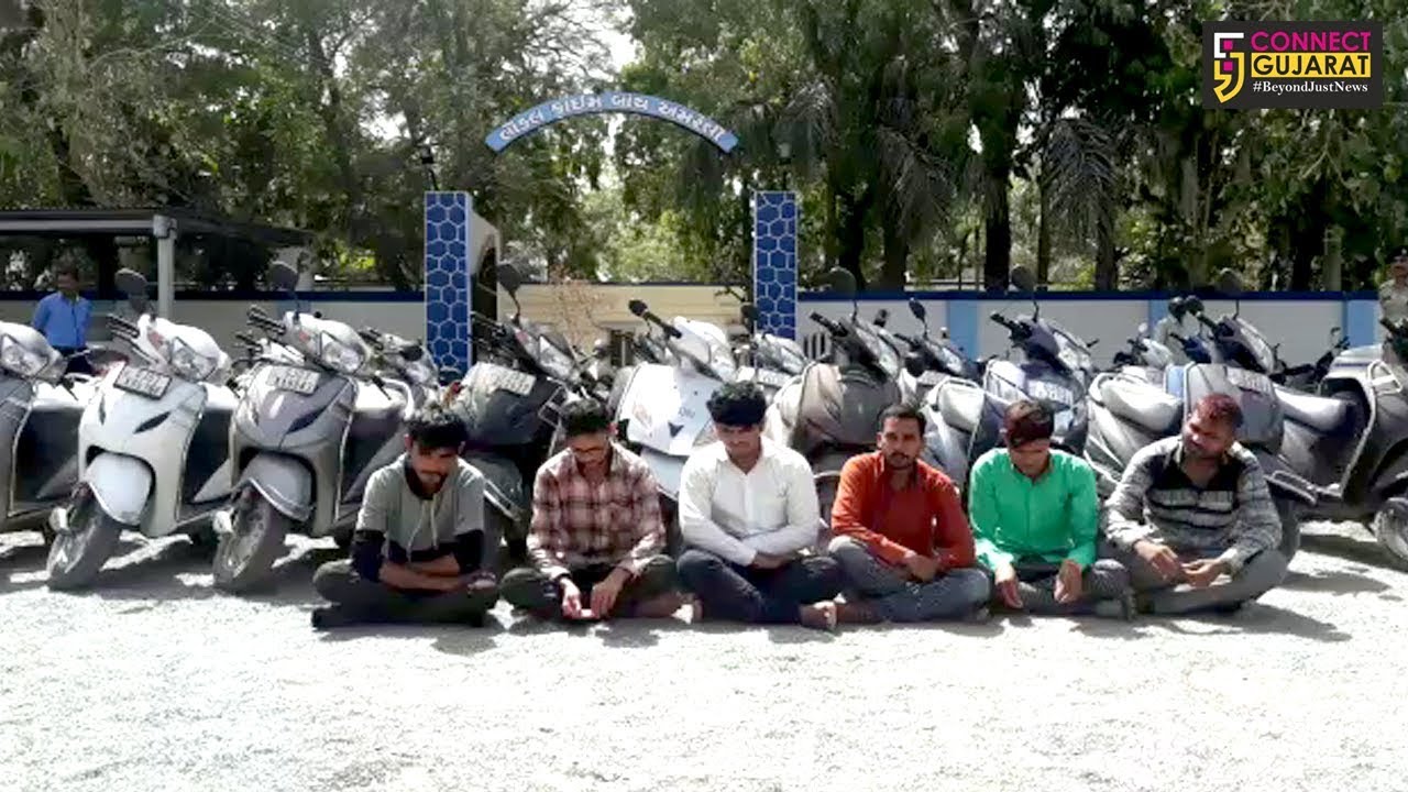 અમરેલી: LCBની ટીમે ૩૧ મોટર સાયકલ સાથે વાહન ચોરી કરતી ગેંગની કરી ધરપકડ
