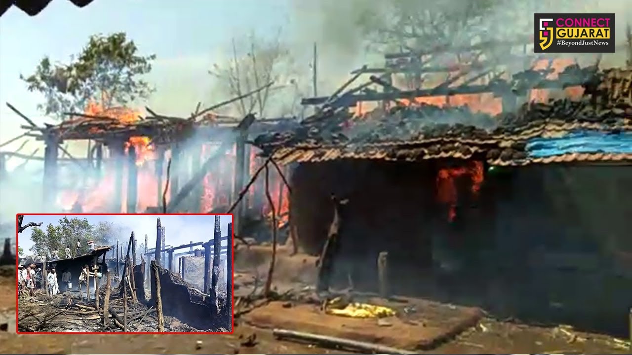 નર્મદા : એક સપ્તાહમાં ભયાનક આગ લાગવાની સર્જાઈ બીજી ઘટના, જાવલી ગામે 3 મકાનો થયા ભસ્મીભૂત