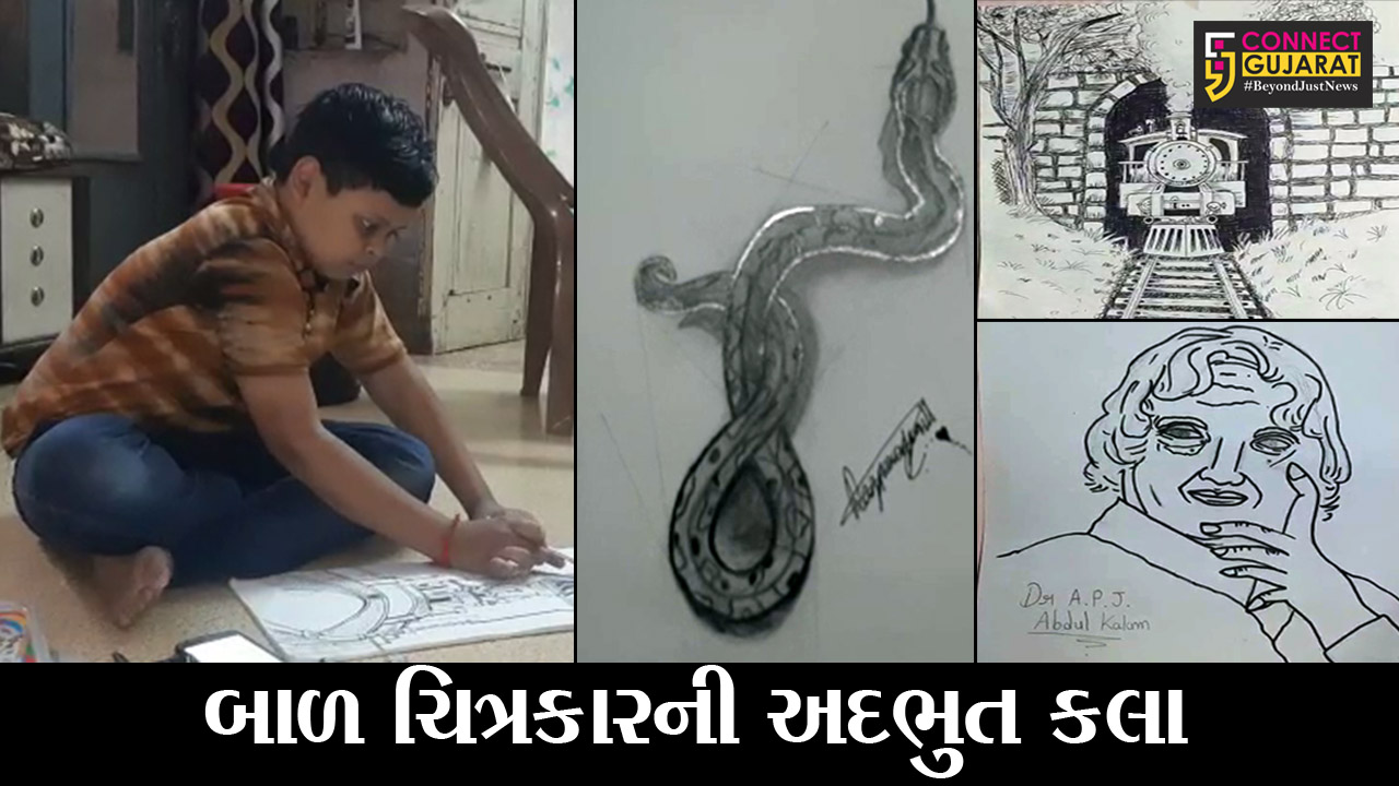 રાજકોટ : ધોરાજીના 13 વર્ષના બાળકની અદ્ભુત ચિત્રકળા, બનાવ્યા 70 ચિત્રો