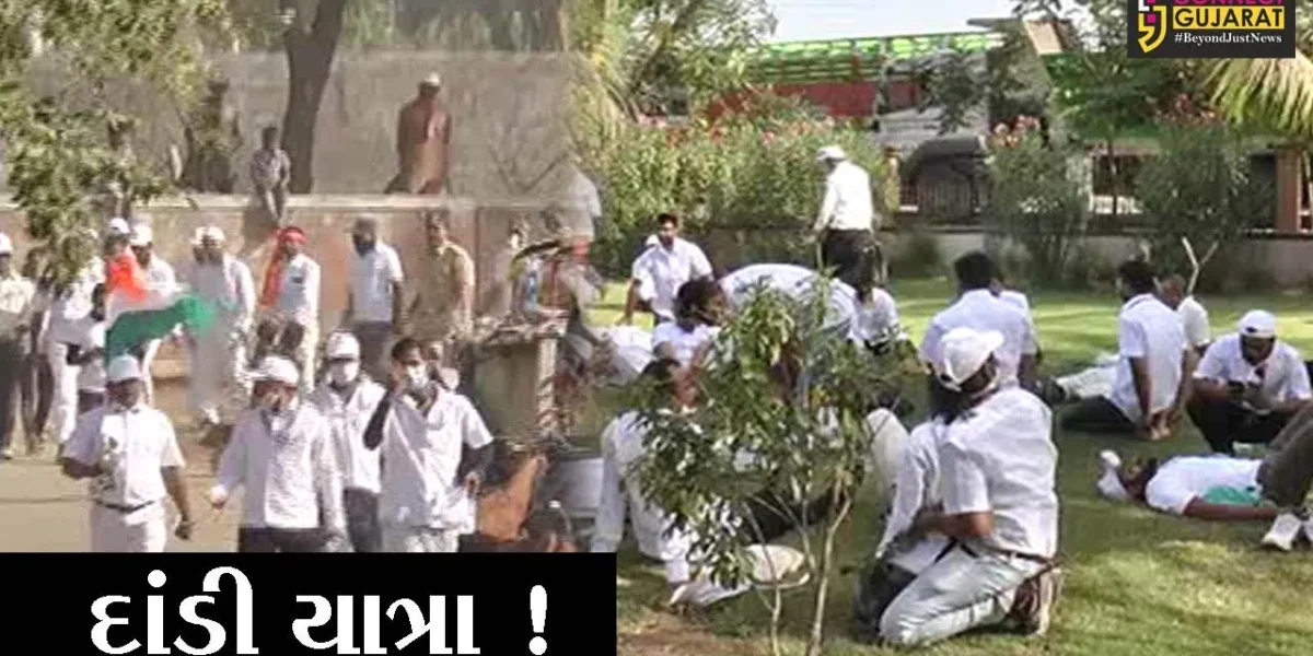 ભરૂચ: દાંડી યાત્રાનું ત્રાલસા ગામ ખાતે સ્વાગત, ૬૫ વર્ષના વૃદ્ધ દોડીને પૂર્ણ કરશે યાત્રા