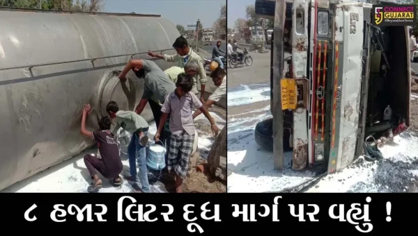 સાબરકાંઠા: રાષ્ટ્રીયધોરી માર્ગ પર વહી દૂધની નદી, જાણો કેમ