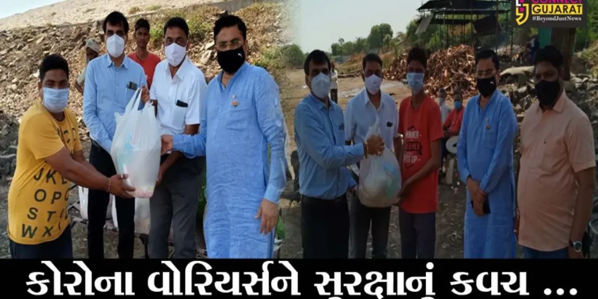 ભરૂચ : કોવીડ સ્મશાનના સ્વયંસેવકોને ભાજપ તરફથી પીપીઇ કીટનું વિતરણ