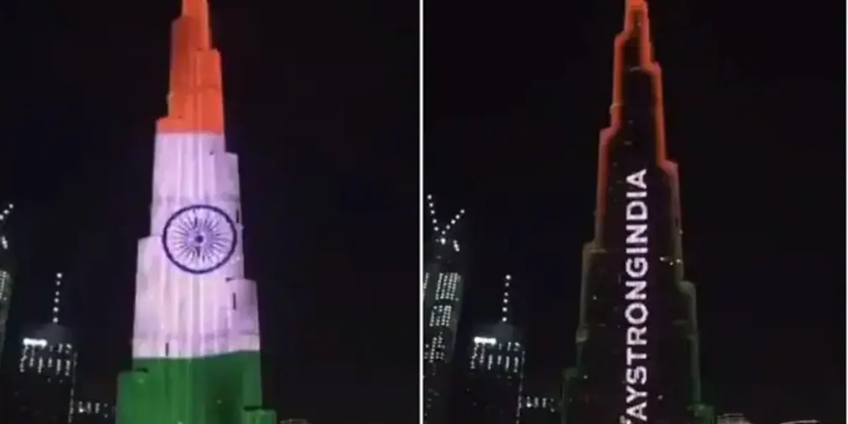ભારત માટે UAE એ બુર્જ ખલીફા પર લખ્યું – ‘સ્ટે સ્ટ્રોંગ ઇન્ડિયા’, જુઓ વીડિયો