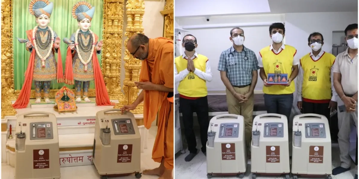 જામનગર : કોરોના દર્દીઓની સારવાર માટે BAPS શ્રી સ્વામિનારાયણ મંદિર દ્વારા ઓક્સિજન કોન્સન્ટ્રેટર મશીન અર્પણ કરાયા