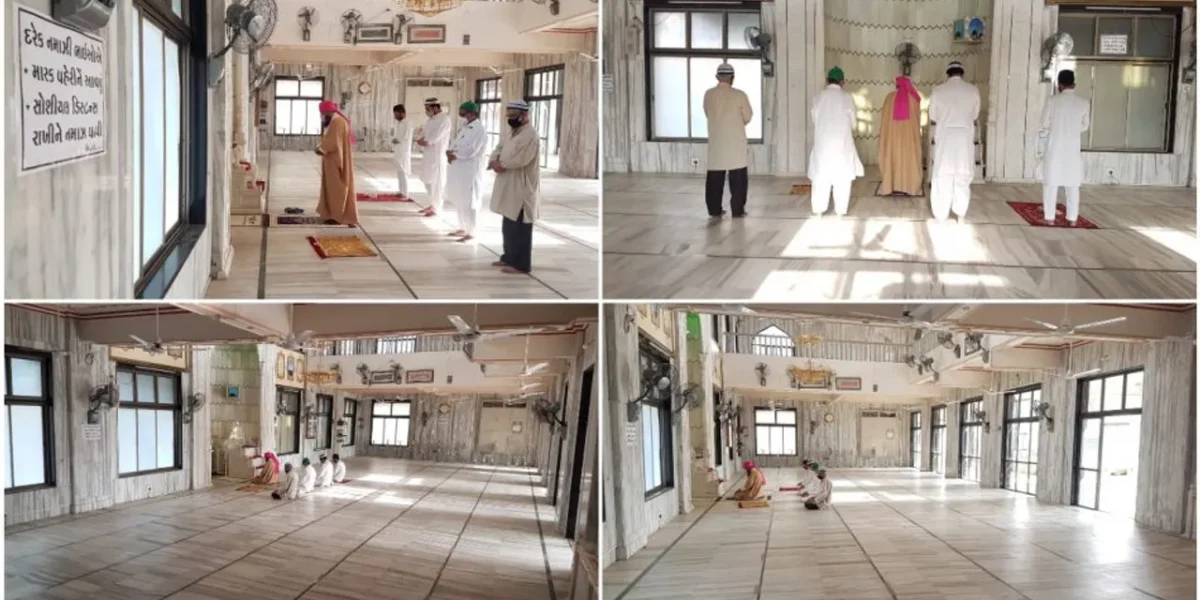 ભરૂચ: કોરોનાના કહેર વચ્ચે રમઝાન ઇદના પર્વની ઉજવણી, મસ્જિદમાં સિમિત લોકોએ નમાઝ અદા કરી