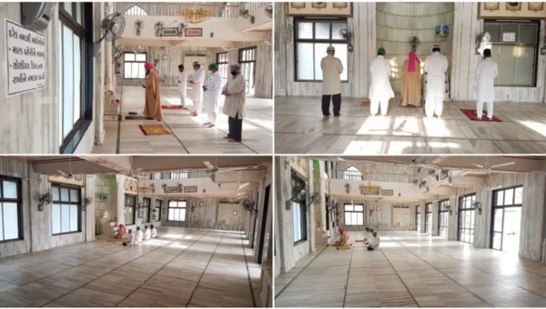 ભરૂચ: કોરોનાના કહેર વચ્ચે રમઝાન ઇદના પર્વની ઉજવણી, મસ્જિદમાં સિમિત લોકોએ નમાઝ અદા કરી