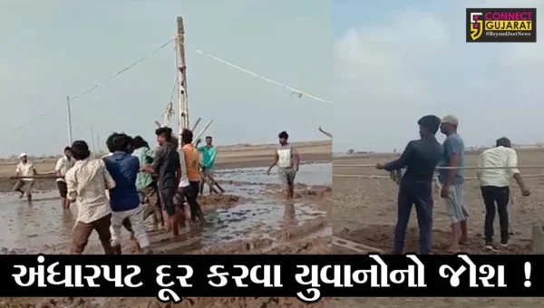 અમદાવાદ: વાવાઝોડાથી ધરાશાયી થયેલ વીજ પોલ તંત્રએ ઊભા કરવાની દરકાર ન લીધી તો ગ્રામજનોએ શું કર્યું, જુઓ