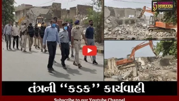 દેવભૂમિ દ્વારકા : ભાણવડમાં રૂ. 8 કરોડની જમીન પર થયેલા 70થી વધુ ગેરકાયદેસર બાંધકામને દૂર કરાયા