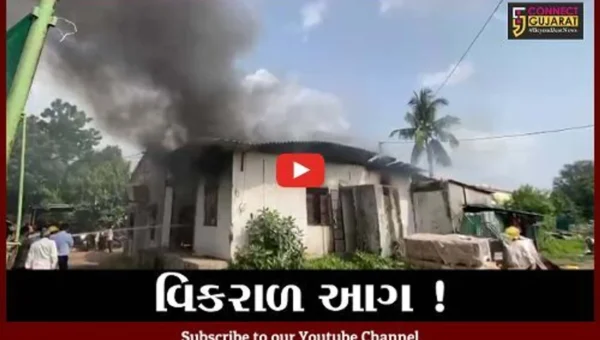 ભરૂચ: ભોલાવ જીઆઇડીસીમાં ટ્રાન્સપોર્ટનાં ગોડાઉનમાં આગ લાગતા દોડધામ