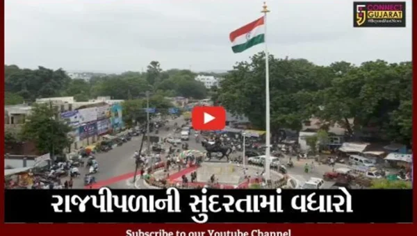 નર્મદા : રાજપીપળામાં સૌપ્રથમવાર વિશાળ રાષ્ટ્રધ્વજ લહેરાવાયો, શહેરની સુંદરતામાં થયો વધારો