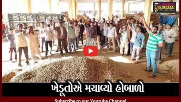 ગીર સોમનાથ: વેરાવળના કાજલી માર્કેટિંગ યાર્ડમાં મગફળી રિજેક્ટ થતાં ખેડૂતોએ મચાવ્યો હોબાળો