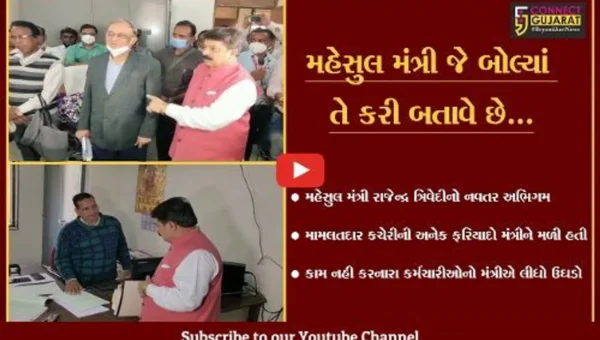 વડોદરા : મંત્રી રાજેન્દ્ર ત્રિવેદીએ અચાનક પહોંચ્યા મામલતદાર કચેરી, પછી થઇ જોવા જેવી