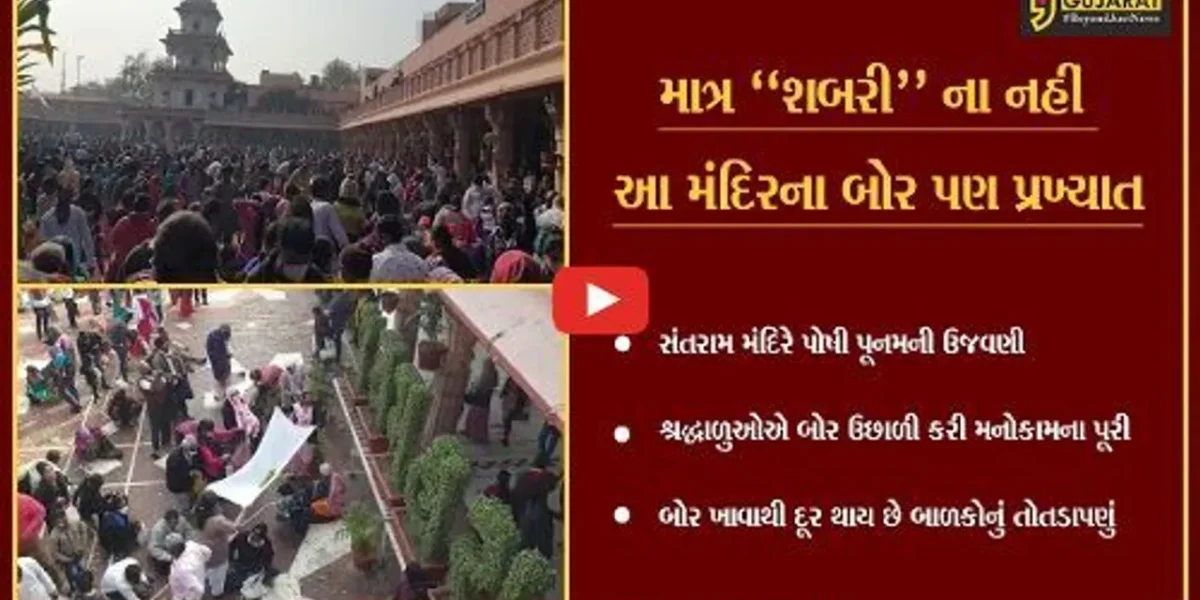 ખેડા : સંતરામ મંદિરમાં ઉછાળવામાં આવ્યા બોર, જુઓ લોકોએ કેમ કરી બોર લેવા પડાપડી