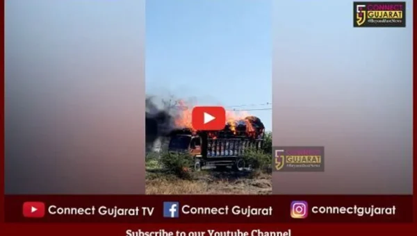 Bharuch : વાગરા તાલુકાના અંભેલ ગામ નજીક આઈસર ટેમ્પા સાથે વીજળીના તાર અડી જતા લાગી આગ