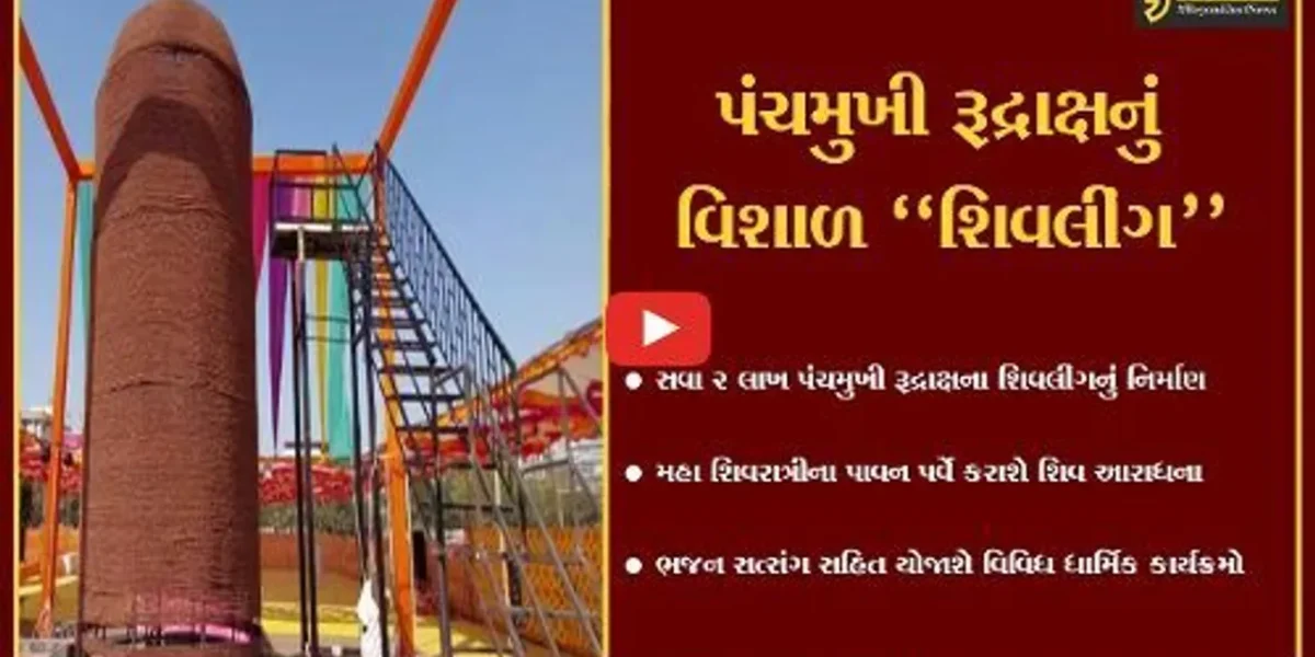 ભાવનગર : કાશીની પંચમુખી રૂદ્રાક્ષમાંથી બનાવાયું વિશાળ શિવલિંગ, મહા શિવરાત્રીએ યોજાશે ધાર્મિક કાર્યક્રમો