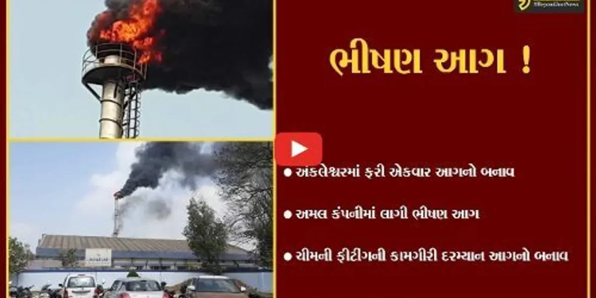 ભરૂચ:અંકલેશ્વર જીઆઈડીસીની અમલ લિમિટેડ કંપનીમાં ભીષણ આગ,કોઈ જાનહાની નહીં