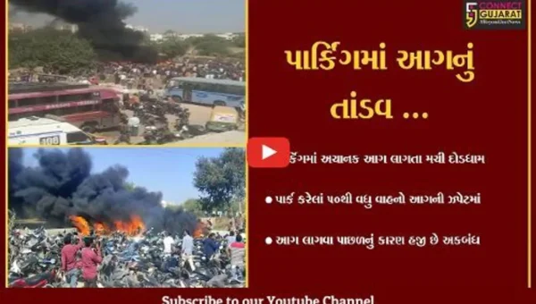 અમદાવાદ : ગોતામાં AMCનું પાર્કિંગ ભડકે બળ્યું , 50થી વધુ વાહનો ભસ્મીભુત