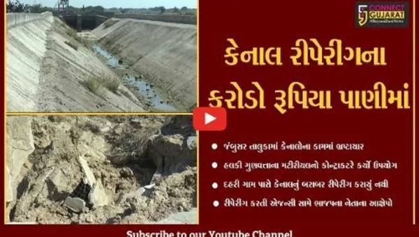જંબુસર : નર્મદા બાર્ચ કેનાલમાં ભ્રષ્ટાચારનું “ગાબડું”, અધિકારીઓ અને કોન્ટ્રાકટરો “માલામાલ”