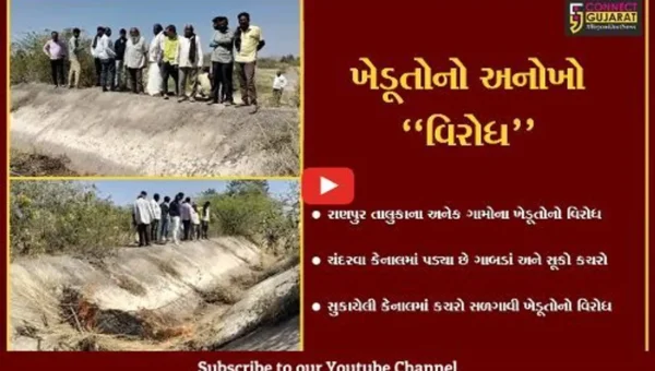 બોટાદ : ચંદરવા માઈનોર કેનાલમાં ખેડૂતોએ કચરો સળગાવી નોંધાવ્યો વિરોધ, પાણી વિના પાક નિષ્ફળ જવાની ભીતિ