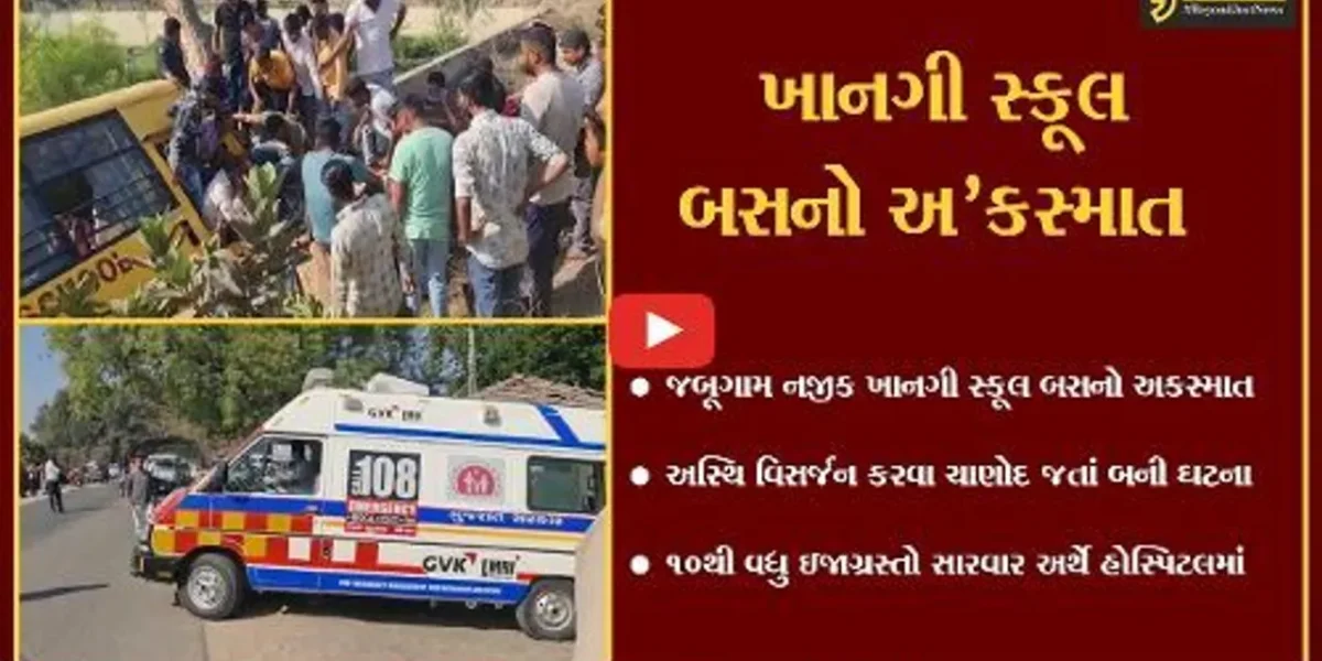 છોટાઉદેપુર : જબૂગામ નજીક ખાનગી સ્કૂલ બસને નડ્યો અકસ્માત, મોટી જાનહાનિ ટળી…