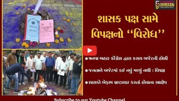 ભાવનગર : કોંગ્રેસ દ્વારા કરાયો અનોખો વિરોધ, મનપા કચેરી સામે બજેટની હોળી…