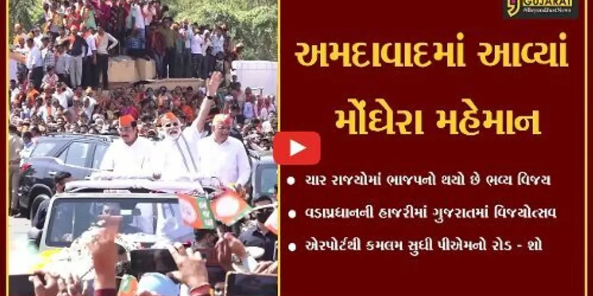 અમદાવાદ : વડાપ્રધાન મોદીએ કર્યો 9 કીમી લાંબો રોડ શો, રસ્તાઓ પર ઉમટી જનમેદની