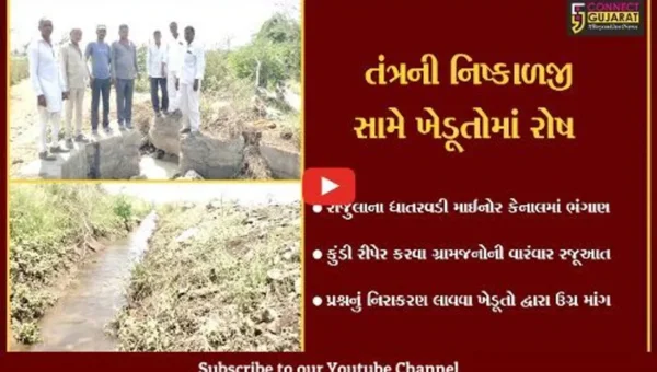 અમરેલી : ધાતરવડી માઈનોર કેનાલમાં ભંગાણ, તંત્ર દ્વારા સમારકામ નહીં કરાતા ખેડૂતોમાં રોષ…