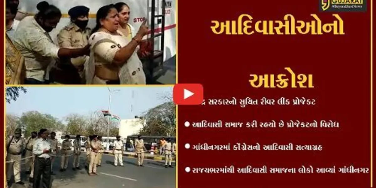 ગાંધીનગર : તાપી પાર રીવર લીંક પ્રોજેકટ સામે વિરોધ, આદિવાસી સમાજે પાટનગર ગજવ્યું