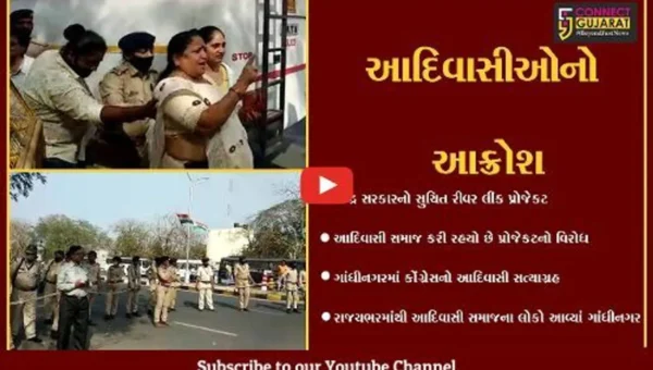 ગાંધીનગર : તાપી પાર રીવર લીંક પ્રોજેકટ સામે વિરોધ, આદિવાસી સમાજે પાટનગર ગજવ્યું