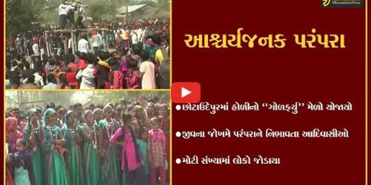 છોટાઉદેપુર: રૂમડિયા ગામે હોળીનો “ગોળફર્યુ” મેળો યોજાયો,પરંપરાને નિભાવતા આદિવાસીઓ