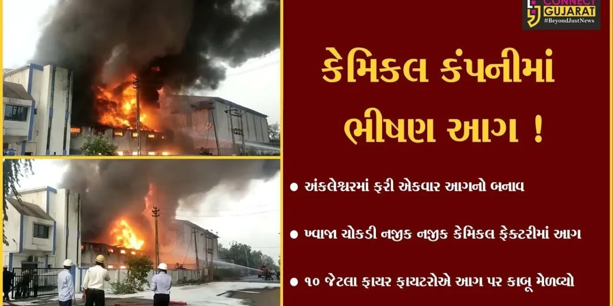 અંકલેશ્વર: ખ્વાજા ચોકડી નજીક આવેલ કેમિકલ ફેક્ટરીમાં ભીષણ આગથી દોડધામ