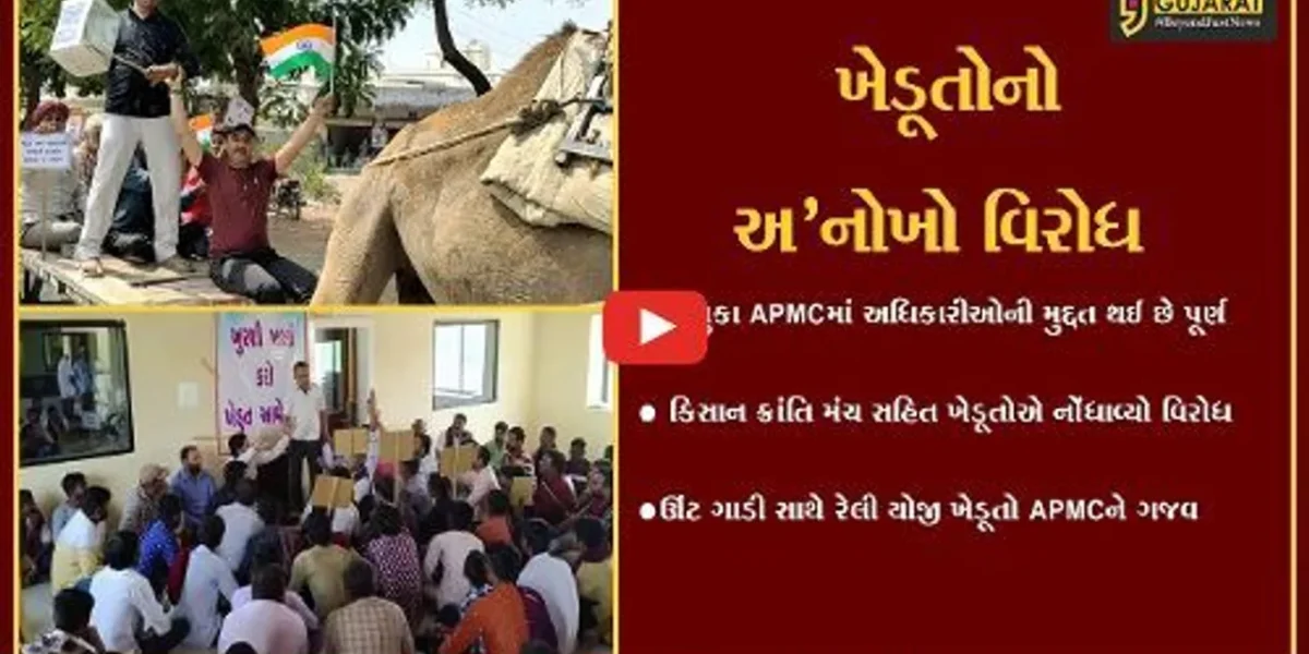 અમદાવાદ : ઊંટ ગાડી સાથે રેલી યોજી ખેડૂતો પહોચ્યા ધંધુકા APMC, જાણો અનોખા વિરોધનું કારણ..!