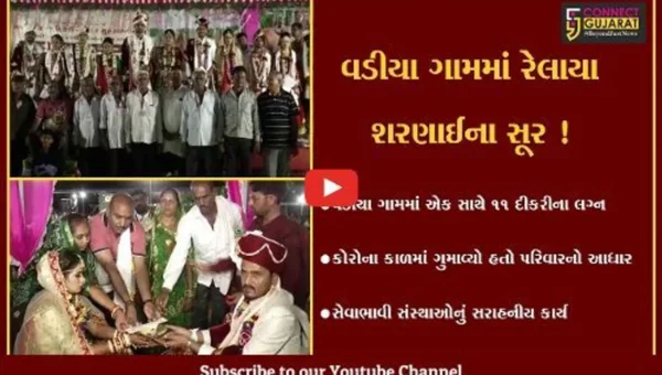 અમરેલી: કોરોનાકાળમાં આધાર ગુમાવેલ 11 દીકરીઓના સેવાભાવી સંસ્થાએ કરાવ્યા લગ્ન,વડીયા ગામમાં ઉત્સવનો માહોલ