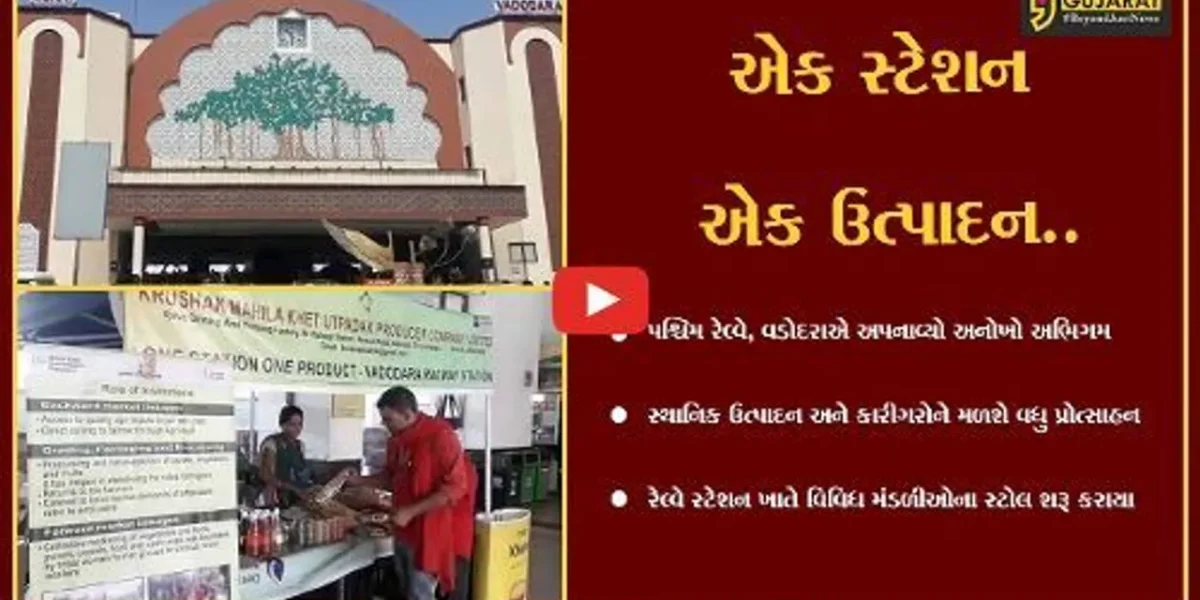વડોદરા : સ્થાનિક ઉત્પાદનોને પ્રોત્સાહન આપવા પશ્ચિમ રેલ્વેનો અનોખો અભિગમ, રેલ્વે સ્ટેશને શરૂ કરાયા મંડળી સ્ટોલ…