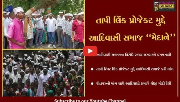 નવસારી : તાપી રિવર લિંક પ્રોજેક્ટ મુદ્દે શ્વેતપત્રની માંગ સાથે આદિવાસી સમાજે વિશાળ રેલી યોજી