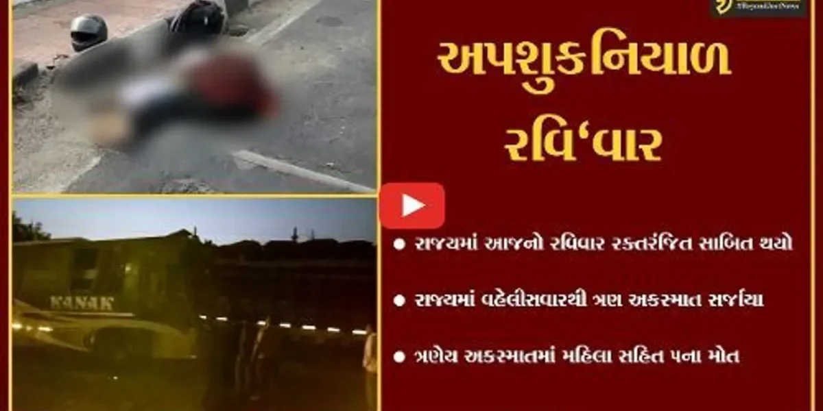 રાજયમાં ત્રણ સ્થળે ગમખ્વાર અકસ્માત, કુલ 5 લોકોના મોત