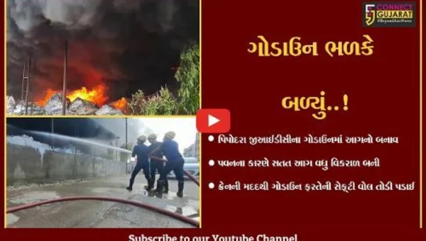 સુરત : પીપોદરા જી.આઇ.ડી.સીના ગોડાઉનમાં આગ ફાટી નીકળી, 10 કીમી સુધી આગના ધુમાડાના ગોટેગોટા દેખાયા