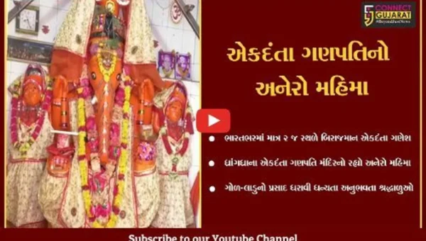સુરેન્દ્રનગર : સર્પની જનોઈ ધારણ કરેલ એકમાત્ર ધ્રાંગધ્રાના એકદંતા ગણપતિ, ચોથના દિવસે દર્શન કરી શ્રદ્ધાળુઓ ધન્ય થયા