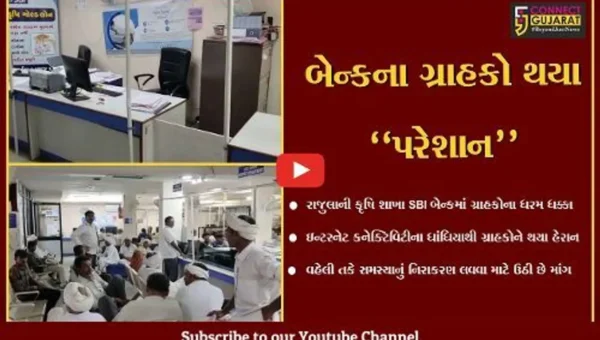 અમરેલી : રાજુલાની કૃષિ શાખા SBI બેન્કમાં ઇન્ટરનેટ કનેક્ટિવિટીના ધાંધીયા, ગ્રાહકોને ભારે હાલાકી…
