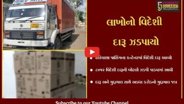 અમરેલી : હરિયાણા પાસિંગના કન્ટેનરમાંથી વિદેશી દારૂ ઝડપાયો, બુટલેગર પોલીસ ગિરફતમાં