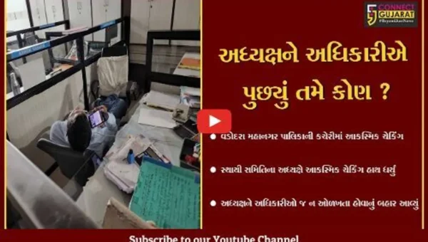 વડોદરા: સ્થાયી સમિતિના અધ્યક્ષ પહોંચ્યા મ.ન.પા.કચેરીના આકસ્મિક ચેકિંગમાં, અધિકારીએ કહ્યું કોનું કામ છે ભાઈ!