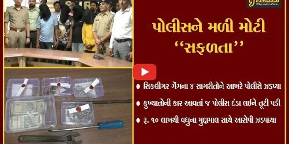 સુરત : ક્રાઇમ બ્રાન્ચના દિલધડક ઓપરેશન બાદ સિકલીગર ગેંગના 4 કુખ્યાત સાગરીતો મહામહેનતે હાથ લાગ્યા