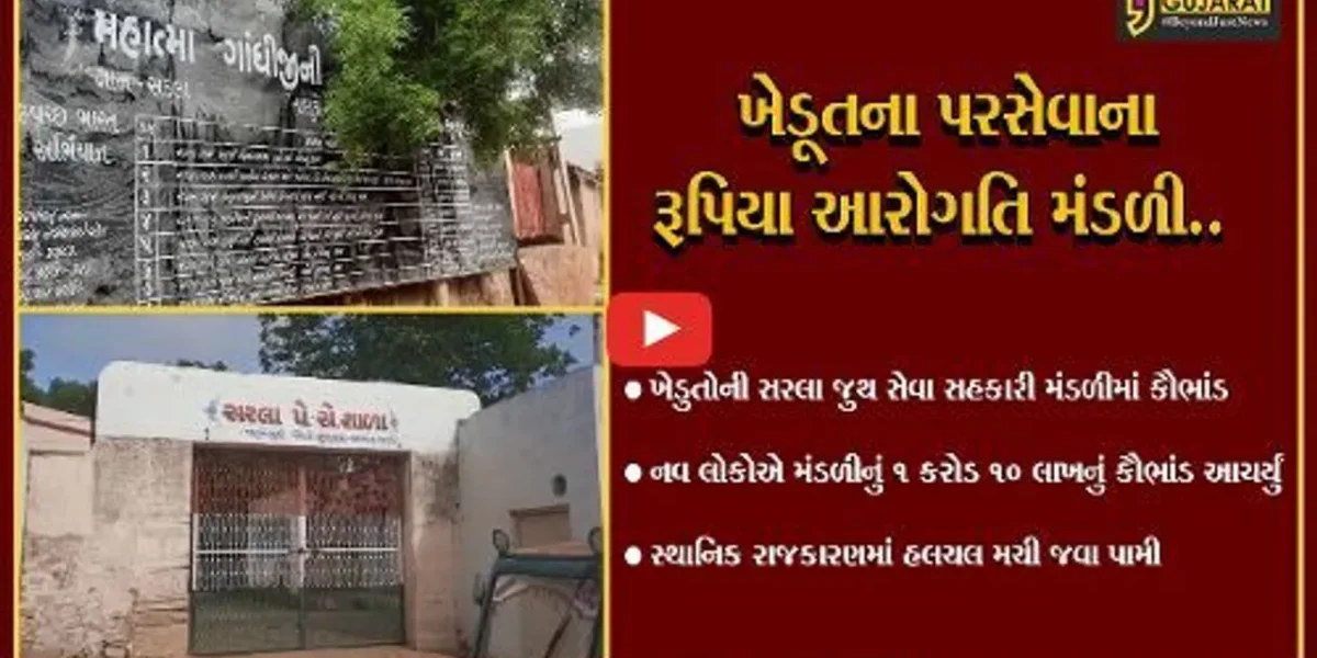 સુરેન્દ્રનગર : સરલા ગામે ચાલતી ખેડુતોની સરલા જુથ સેવામાં એક કરોડનું કૌભાંડ, 9 લોકોની સંડોવણી સામે આવી