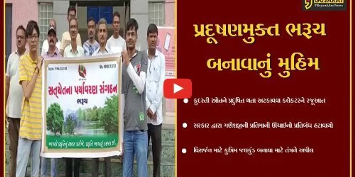 ભરૂચ : આગામી તહેવારોને લઈને કુદરતી પ્રદૂષણ અટકાવા મુહિમ,સત ચેતના સંગઠને કલેક્ટરને આવેદન પાઠવ્યું