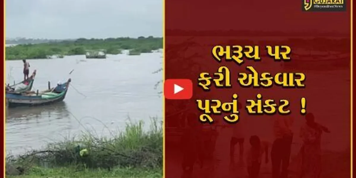 ભરૂચ: ગોલ્ડનબ્રિજ નર્મદા નદીના જળસ્તર ફરીવાર વધવાના એંધાણ,ડેમમાંથી છોડાયું 2.94 લાખ ક્યુસેક પાણી