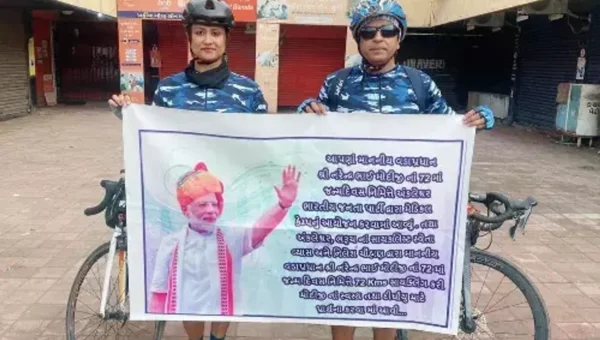 ભરૂચ: PM મોદીના જન્મદિવસ નિમિત્તે 72 કી.મી.સાયકલ ચલાવી દીર્ઘાયુ માટે કરાય પ્રાર્થના