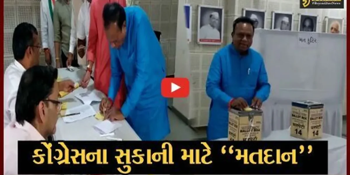 અમદાવાદ : 24 વર્ષ બાદ કોંગ્રેસના રાષ્ટ્રીય અધ્યક્ષ પદ માટે થઈ રહ્યું છે મતદાન, પ્રદેશ હોદ્દેદારોએ કર્યું મતદાન