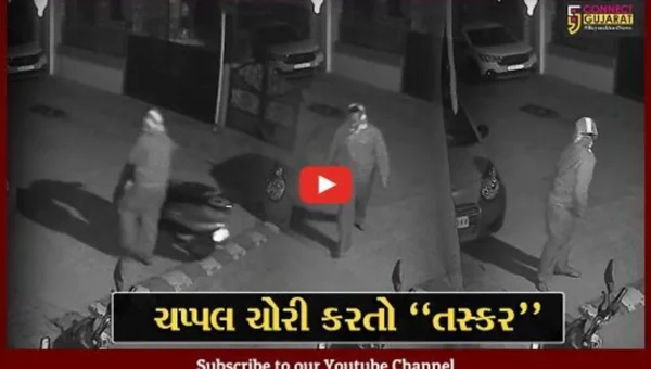વડોદરા : એક જ ઘરમાંથી 3 વાર માત્ર મહિલાના ચપ્પલની ચોરી, ચપ્પલ ચોરવા આવતો તસ્કર CCTVમાં કેદ